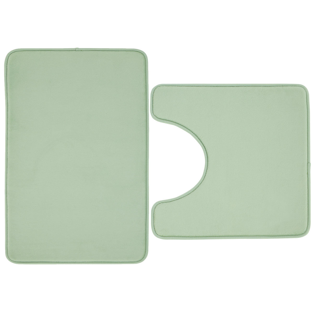 Catherine Lansfield Anti Bacterial Memory Foam Bath Mat and Pedestal Mat Sage