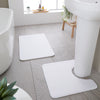 Catherine Lansfield Anti Bacterial Memory Foam Bath Mat and Pedestal Mat White