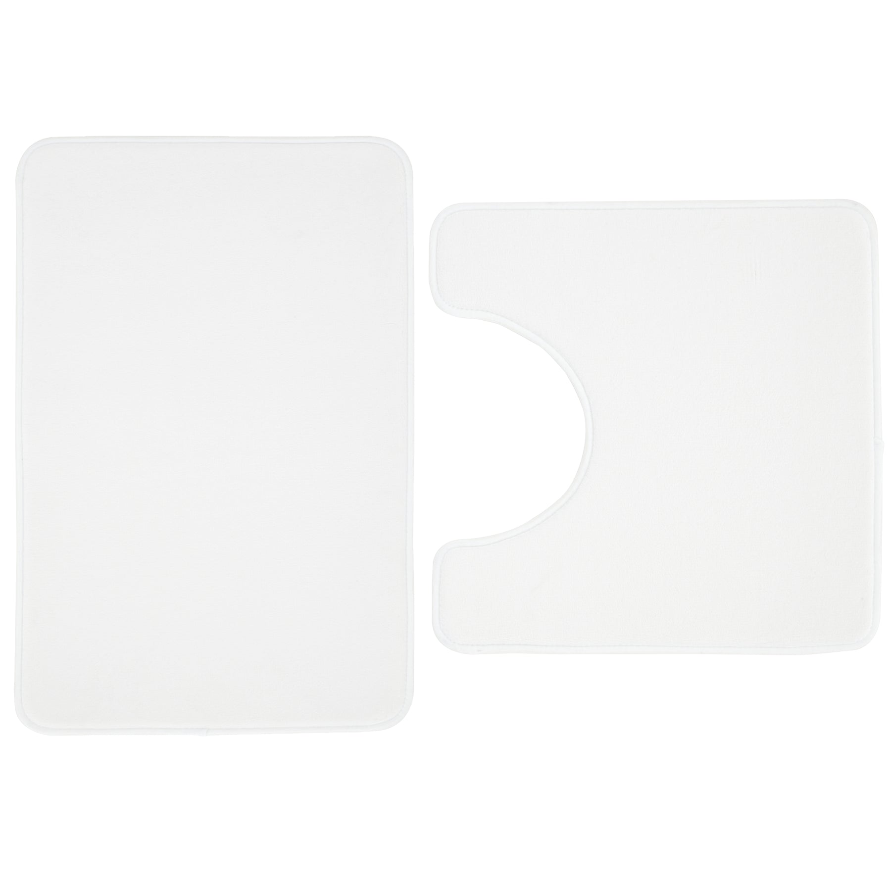 Catherine Lansfield Anti Bacterial Memory Foam Bath Mat and Pedestal Mat White