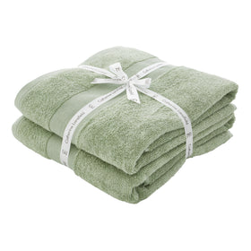 Catherine Lansfield Anti Bacterial Two Bath Sheet Towels Sage