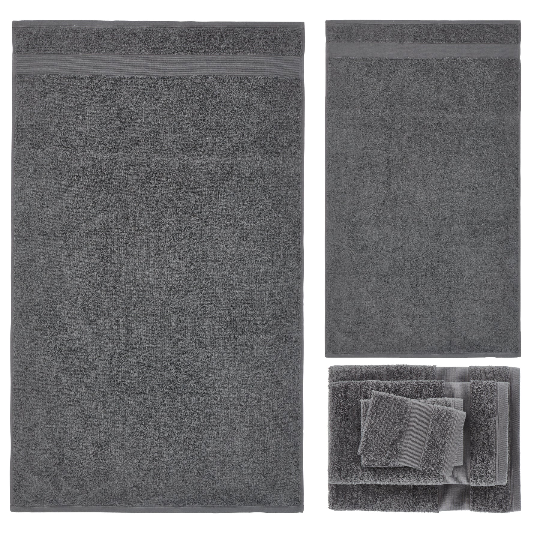 Catherine Lansfield Anti Bacterial Six Towel Bale Towels Charcoal