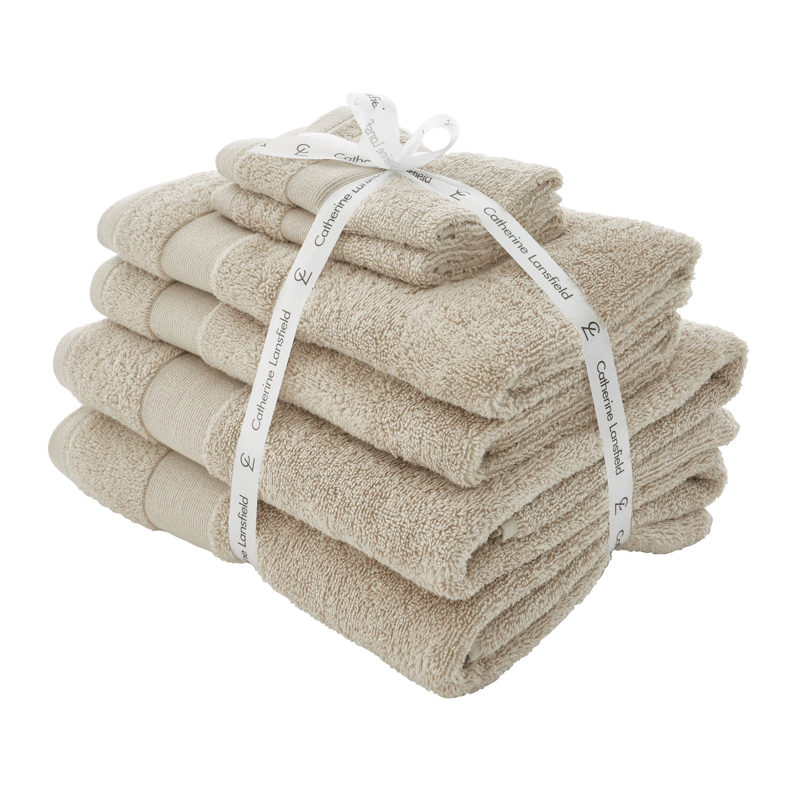 Catherine Lansfield Anti Bacterial Six Towel Bale Towels Natural