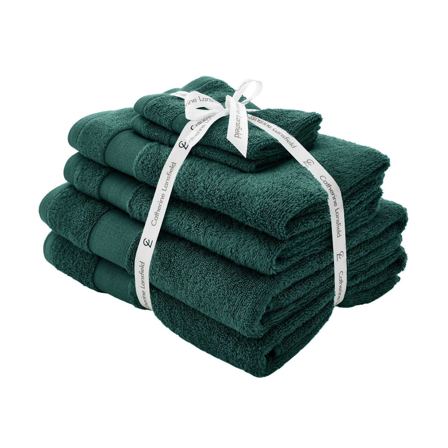 Catherine Lansfield Anti Bacterial Six Towel Bale Towels Forest Green
