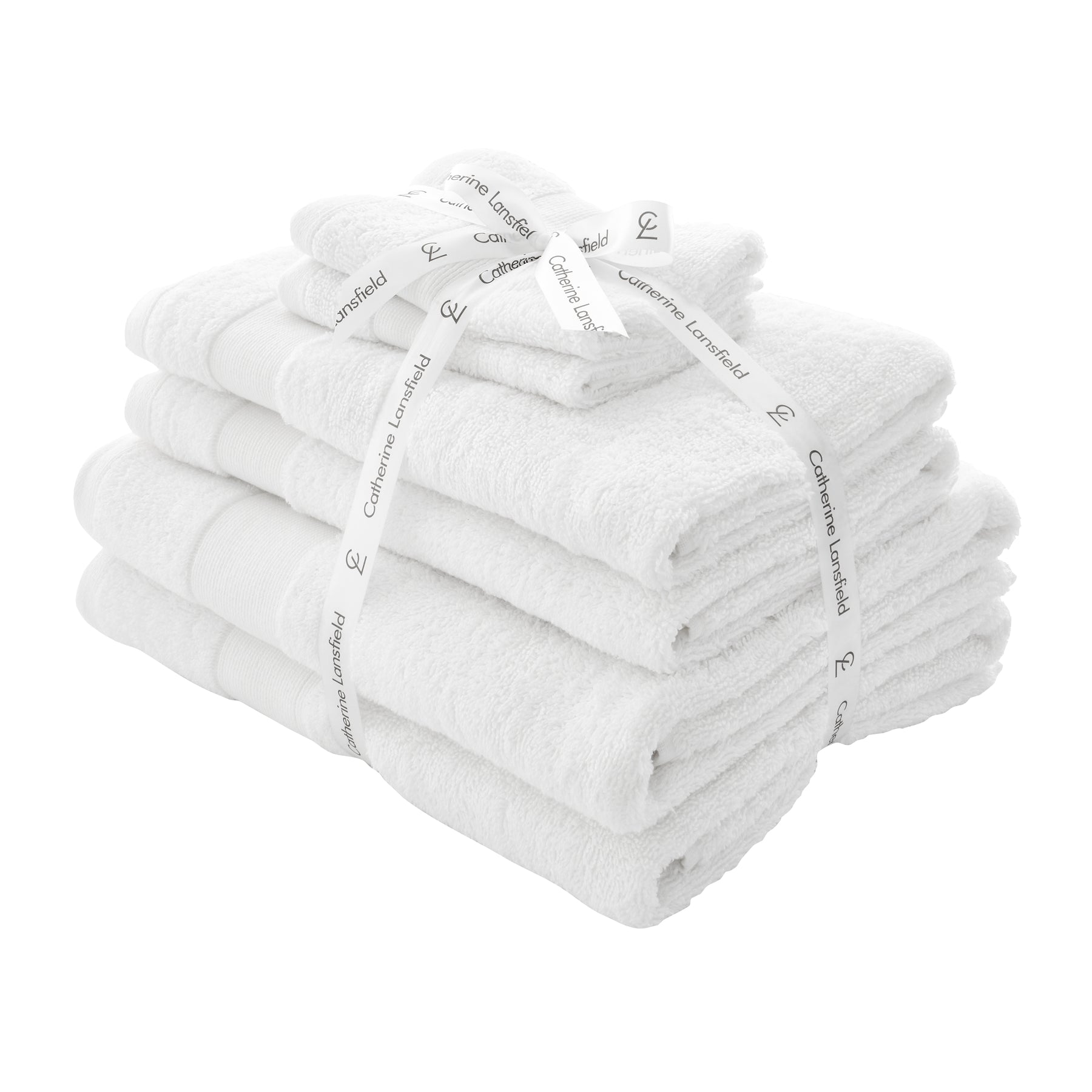 Catherine Lansfield Anti Bacterial Six Towel Bale Towels White