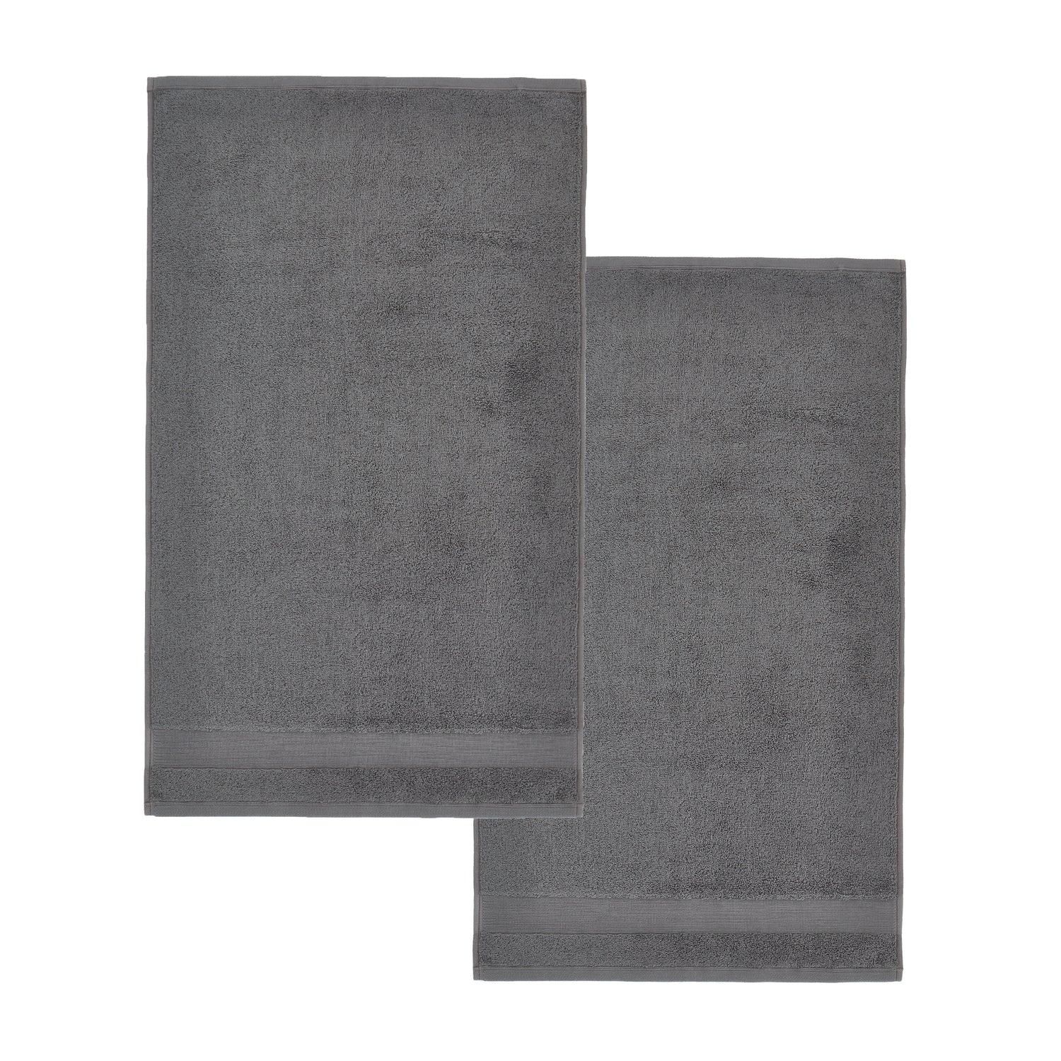 Catherine Lansfield Anti Bacterial Two Bath Sheet Towels Charcoal