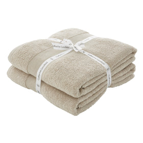 Catherine Lansfield Anti Bacterial Two Bath Sheet Towels Natural