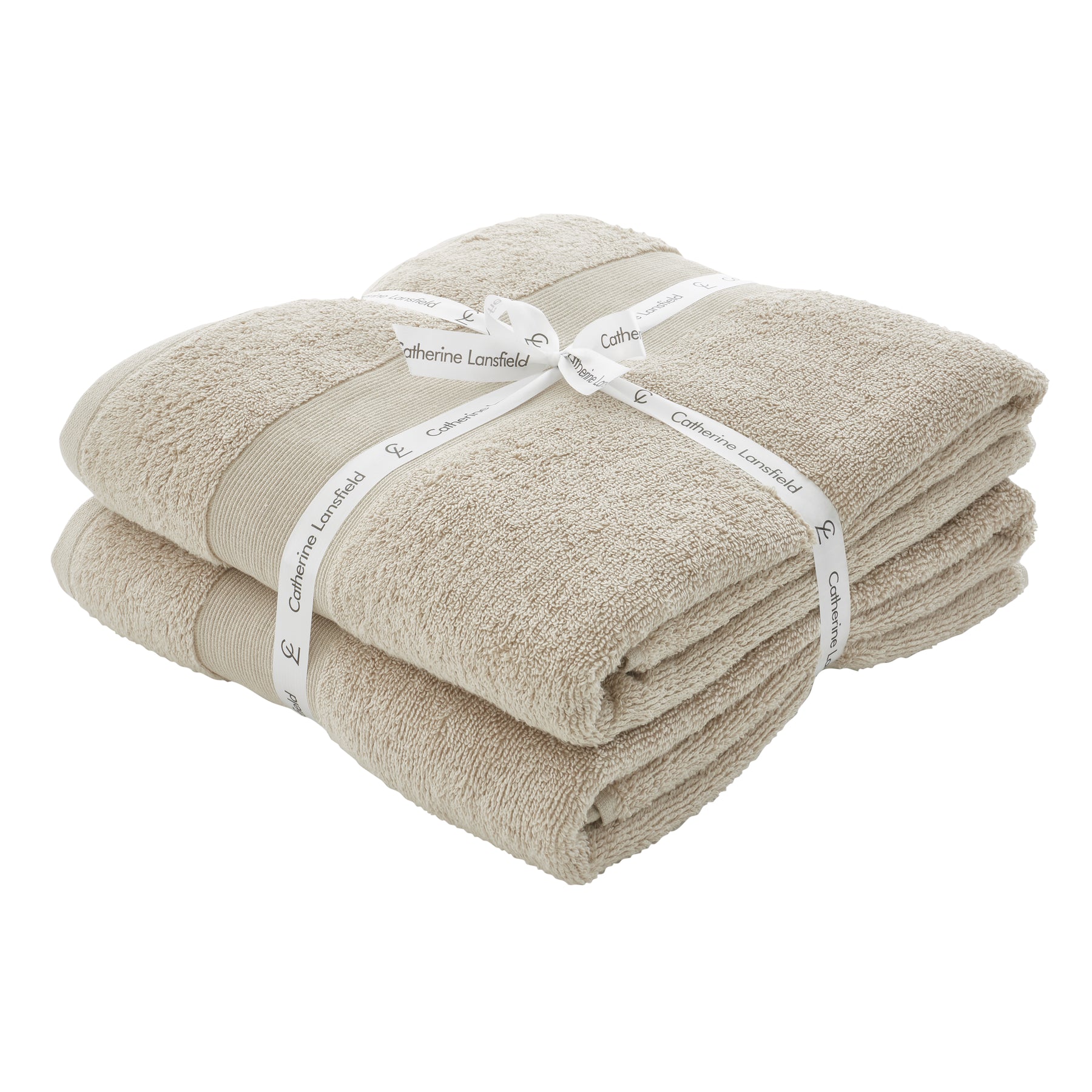 Catherine Lansfield Anti Bacterial Two Bath Sheet Towels Natural