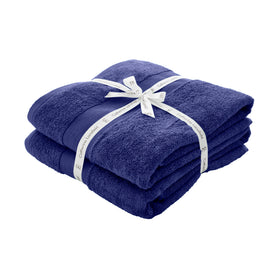 Catherine Lansfield Anti Bacterial Two Bath Sheet Towels Navy