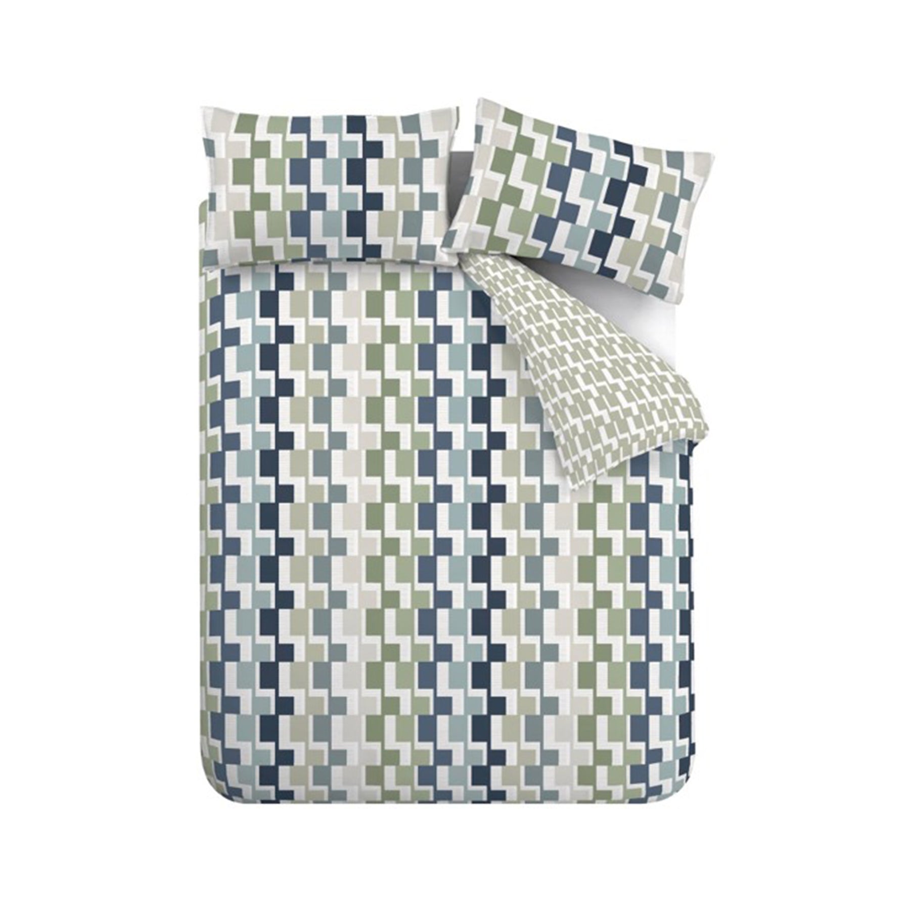 Catherine Lansfield Bryson Duvet Cover Bedding Set Blue
