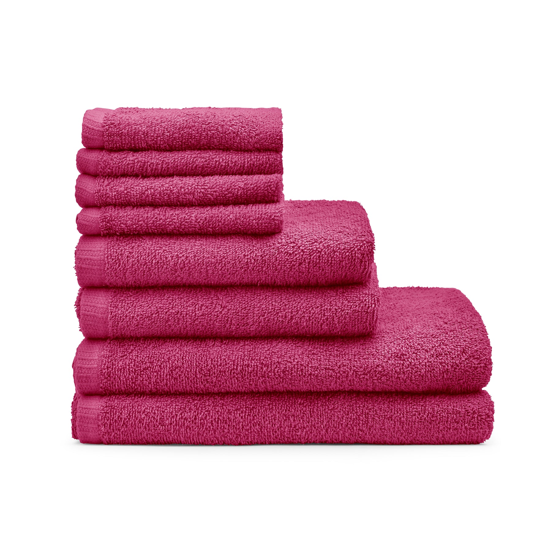 Catherine Lansfield Quick Dry Bale of Eight Towels Hot Pink