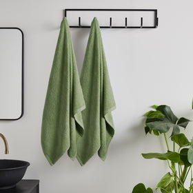 Catherine Lansfield Quick Dry Two Bath Sheet Towels Sage