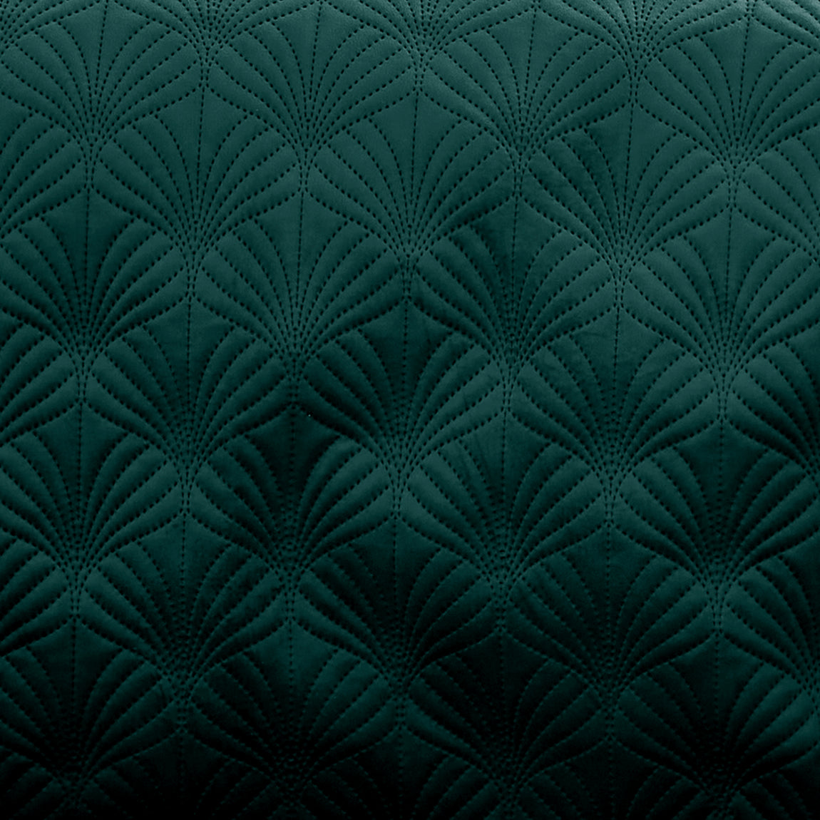 Catherine Lansfield Art Deco Pearl 220cm x 230cm Quilted Bedspread Teal