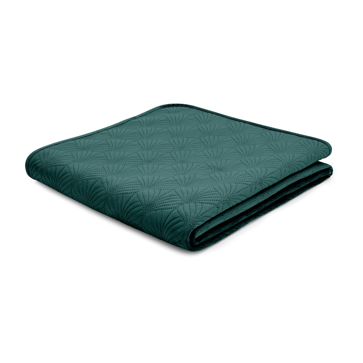 Catherine Lansfield Art Deco Pearl 220cm x 230cm Quilted Bedspread Teal