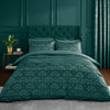 Catherine Lansfield Art Deco Pearl Duvet Cover Bedding Set Teal
