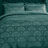 Catherine Lansfield Art Deco Pearl Duvet Cover Bedding Set Teal
