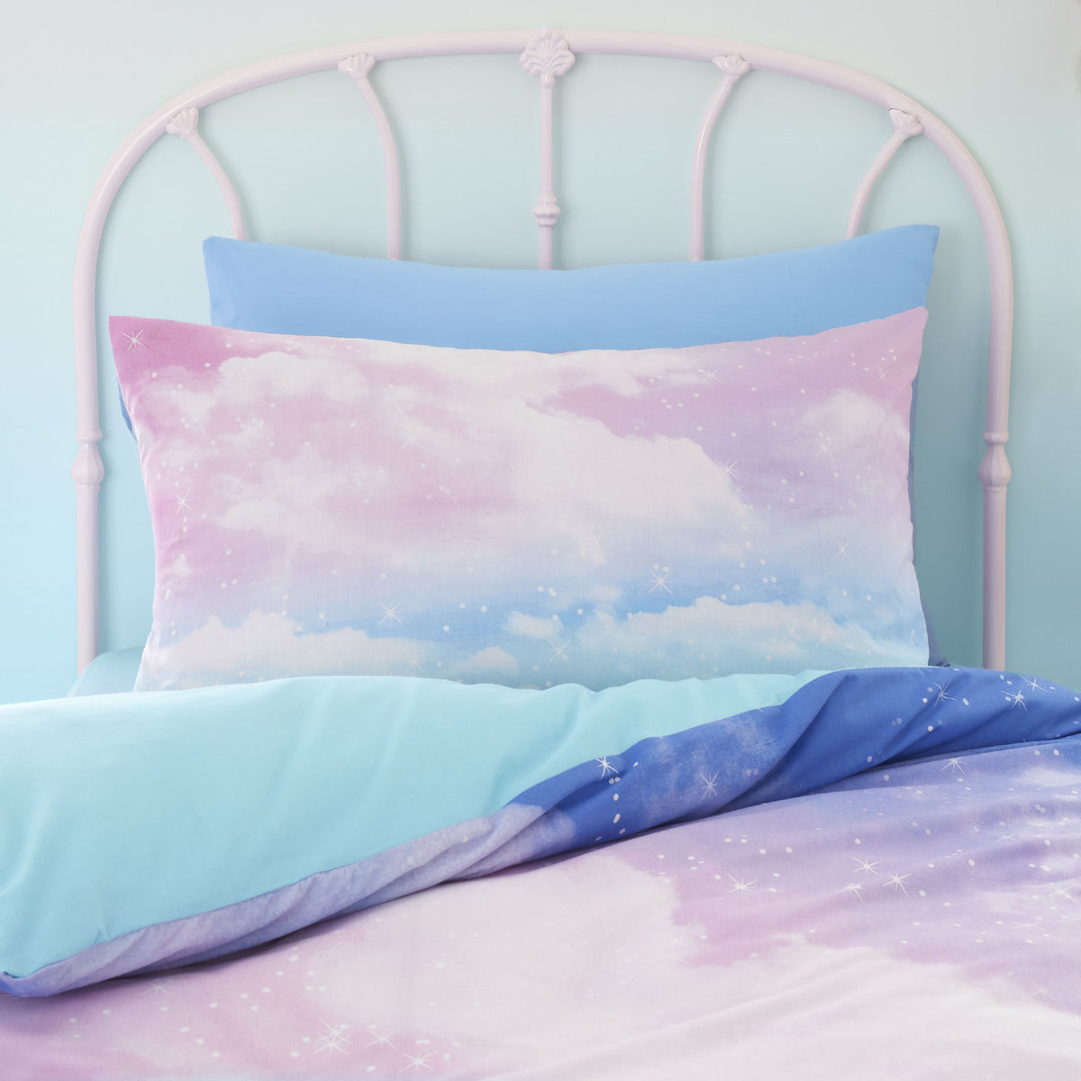 Catherine Lansfield Ombre Rainbow Clouds Duvet Cover Bedding Set Pastel