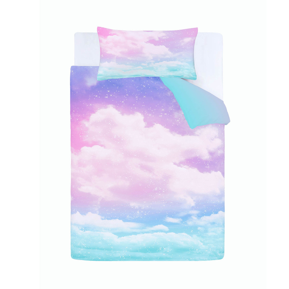 Catherine Lansfield Ombre Rainbow Clouds Duvet Cover Bedding Set Pastel