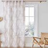 Catherine Lansfield Palm Leaf Ready Made Single Voile Curtain Natural