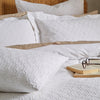 Bianca Waffle Cotton Circle Duvet Cover Bedding Set White