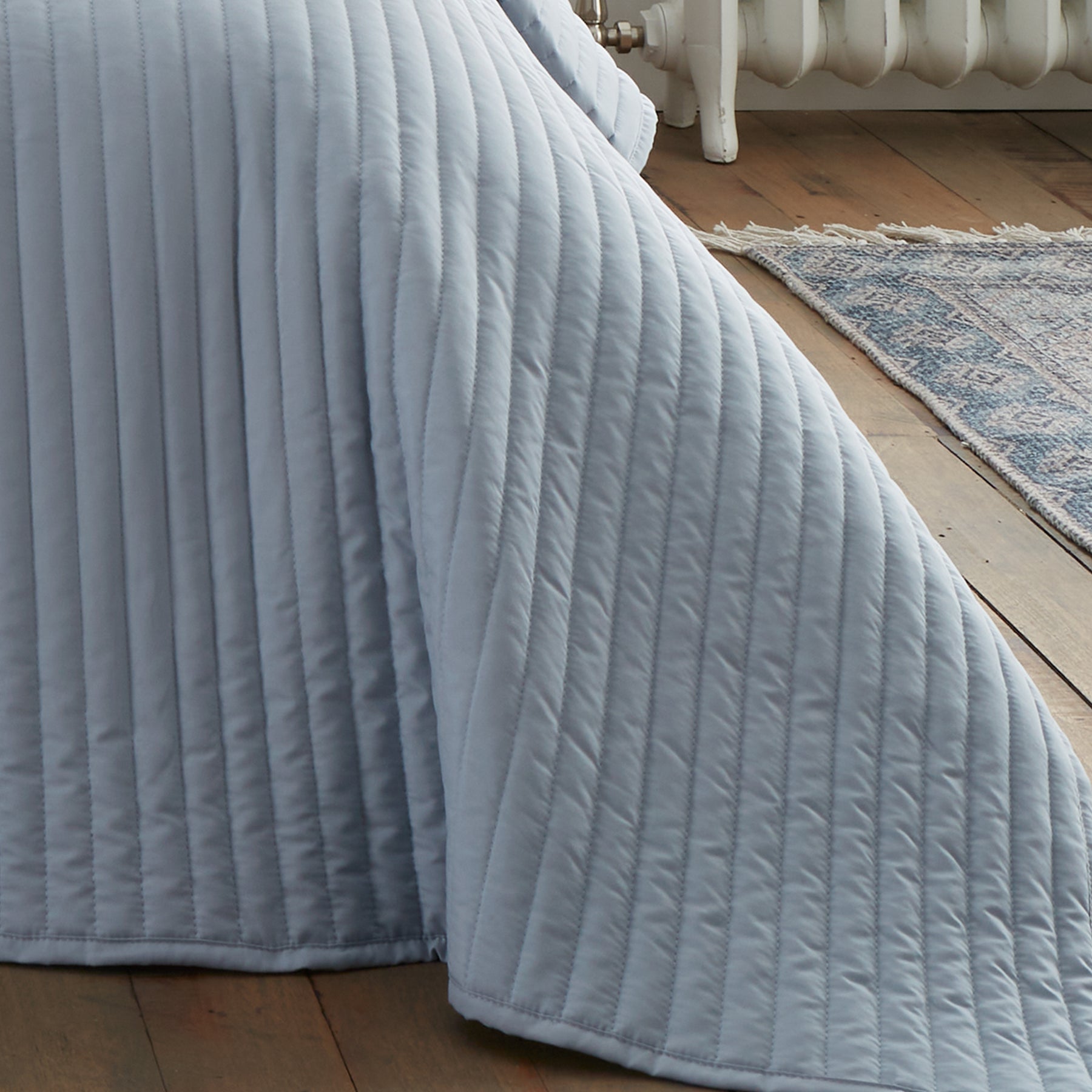 Bianca Quilted Lines 220cm x 230cm Bedspread Blue