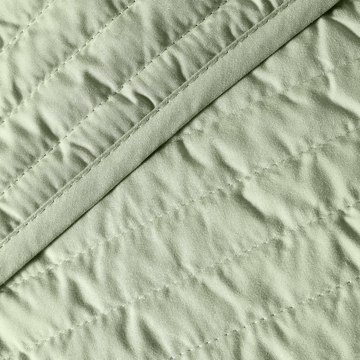 Bianca Quilted Lines 220cm x 230cm Bedspread Sage Green