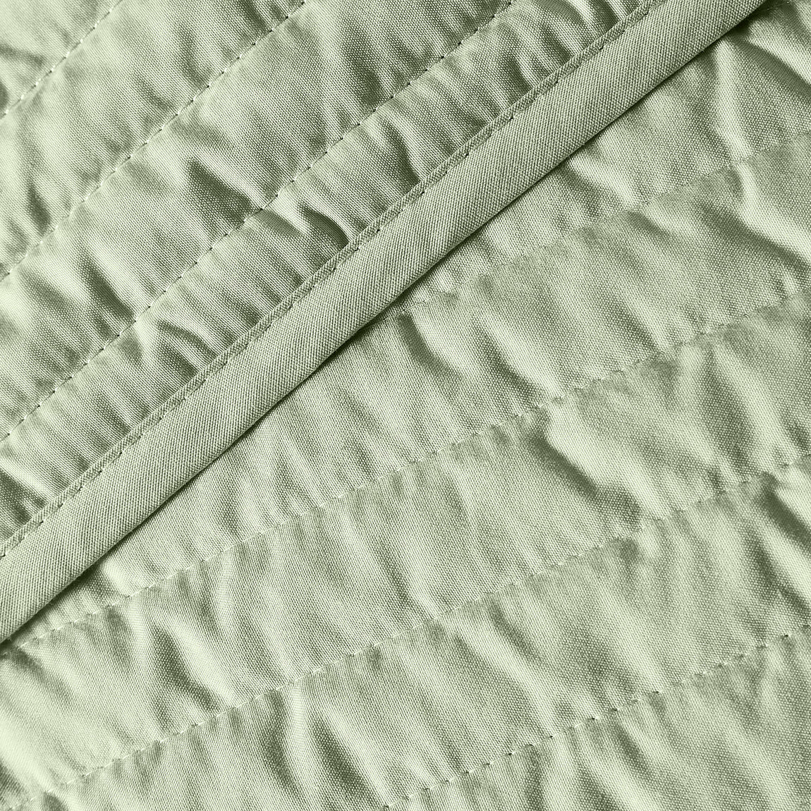 Bianca Quilted Lines 220cm x 230cm Bedspread Sage Green