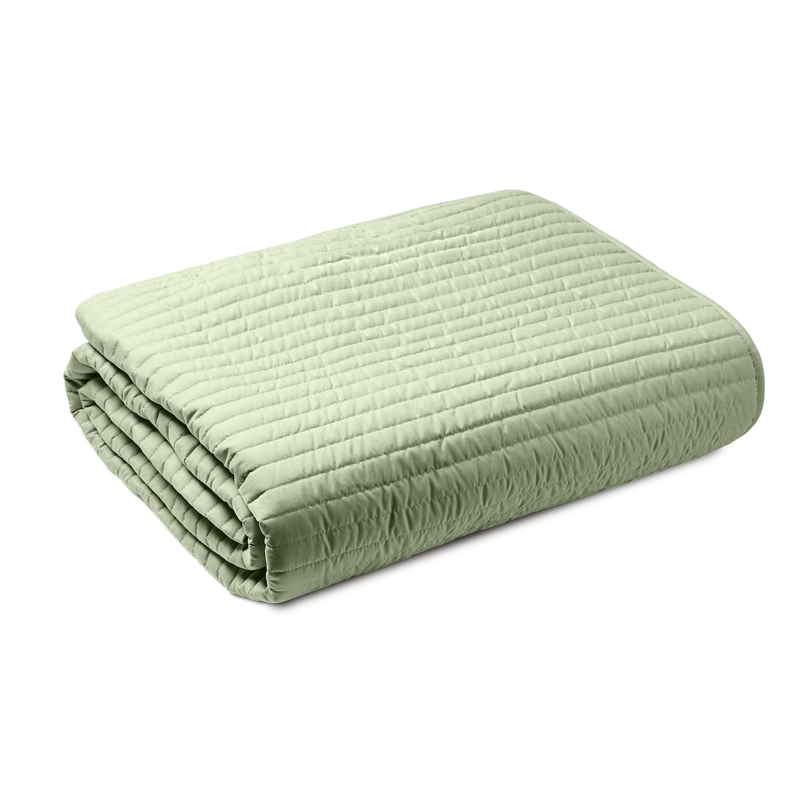 Bianca Quilted Lines 220cm x 230cm Bedspread Sage Green