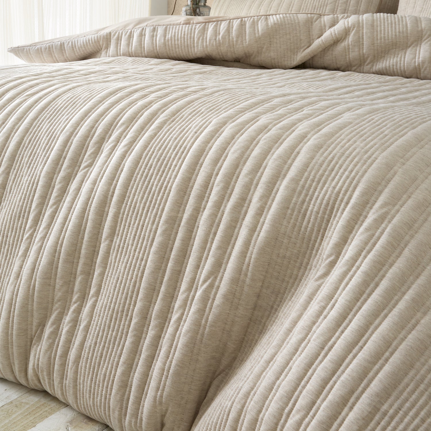 Pineapple Elephant Tamba Jersey Stripe Eco Duvet Cover Bedding Set Natural
