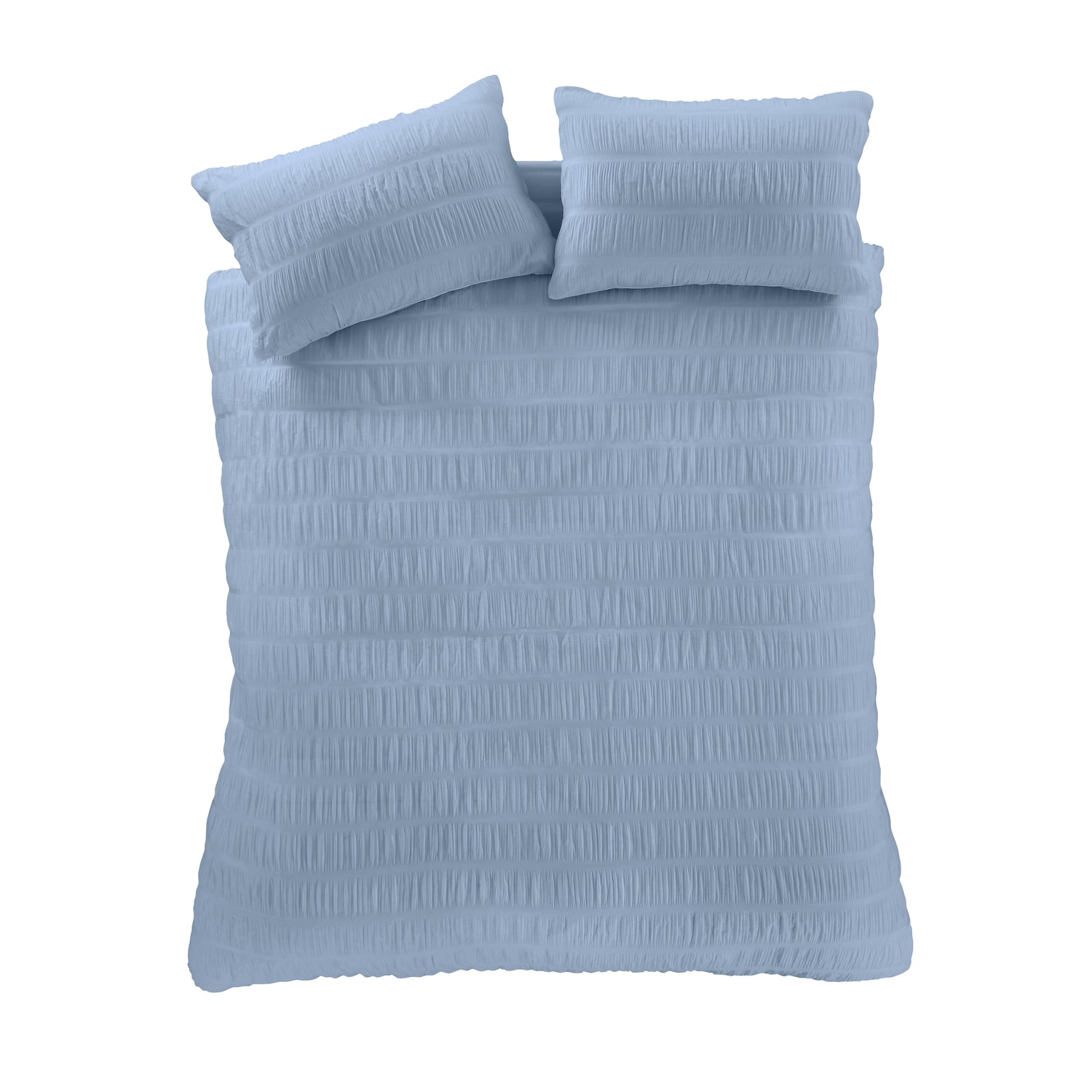 Catherine Lansfield Seersucker Duvet Cover Bedding Set Lansfield Blue