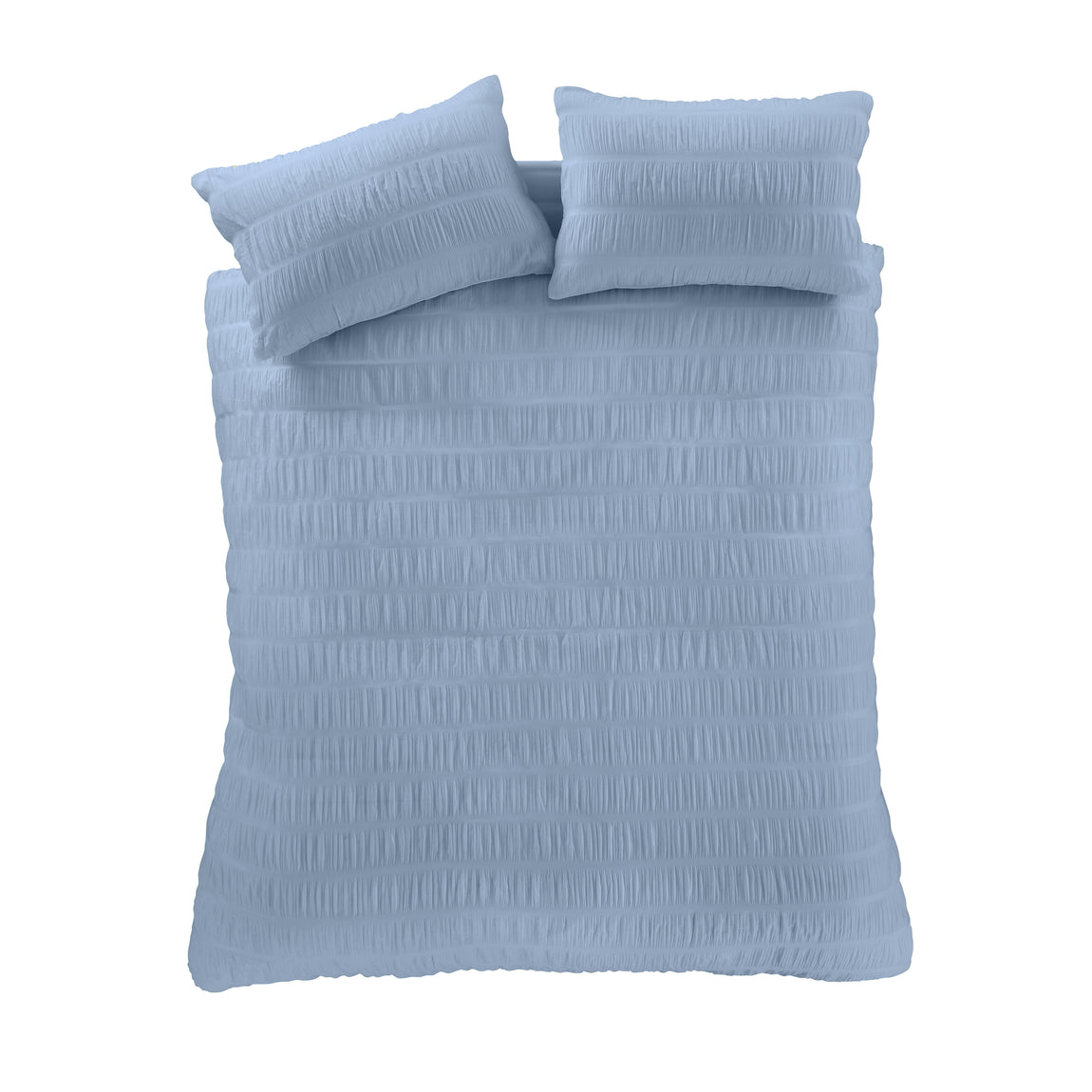 Catherine Lansfield Seersucker Duvet Cover Bedding Set Lansfield Blue