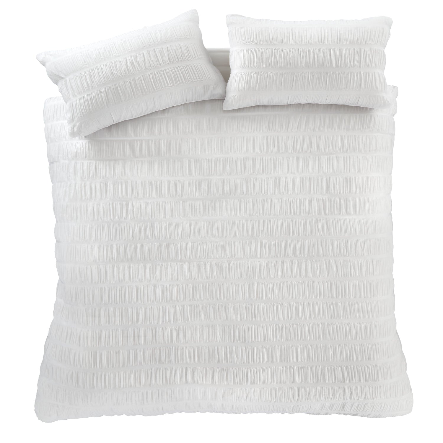 Catherine Lansfield Seersucker Duvet Cover Bedding Set White