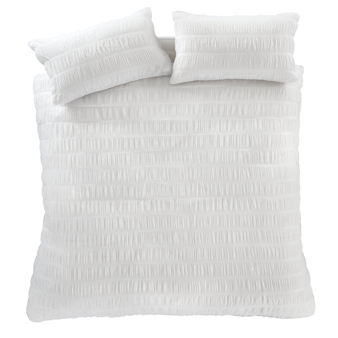 Catherine Lansfield Seersucker Duvet Cover Bedding Set White