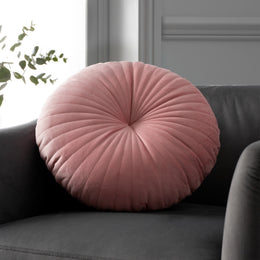 Catherine Lansfield Velvet Round Filled Cushion 40cm Pink
