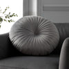 Catherine Lansfield Velvet Round Cushion Filled Cushion 40cm Grey