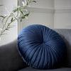 Catherine Lansfield Velvet Round Cushion Filled Cushion 40cm Navy