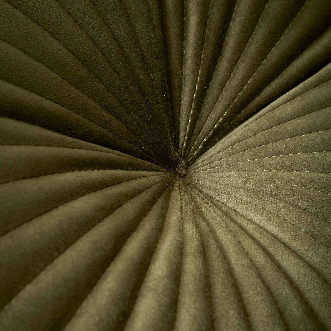 Catherine Lansfield Velvet Round Cushion Filled Cushion 40cm Olive