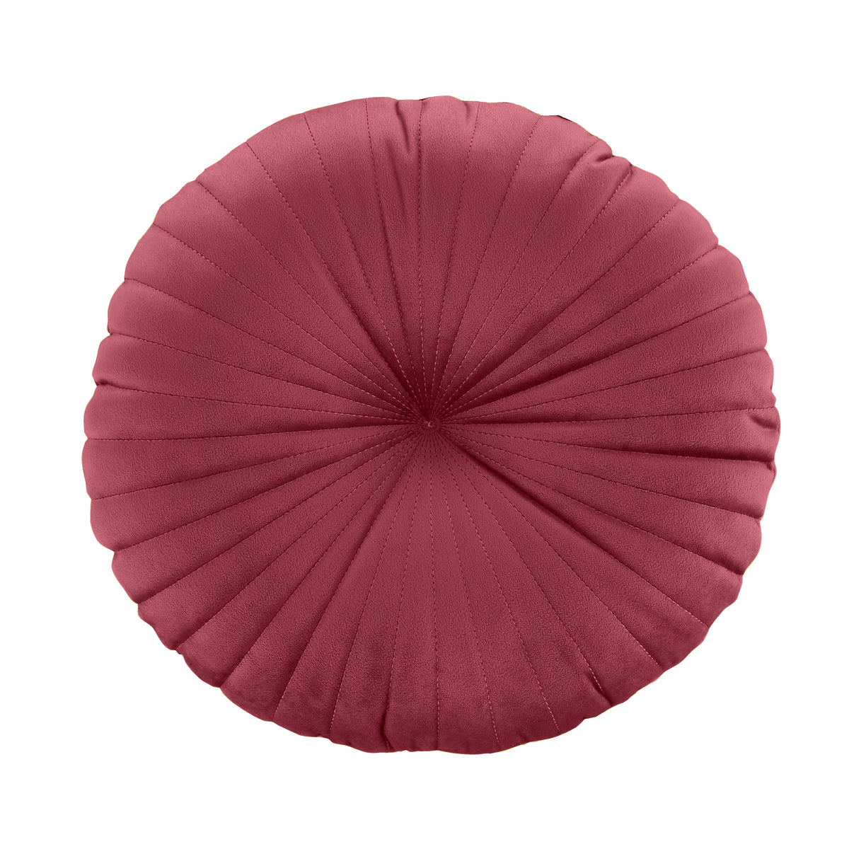 Catherine Lansfield Velvet Round Cushion Filled Cushion 40cm Raspberry