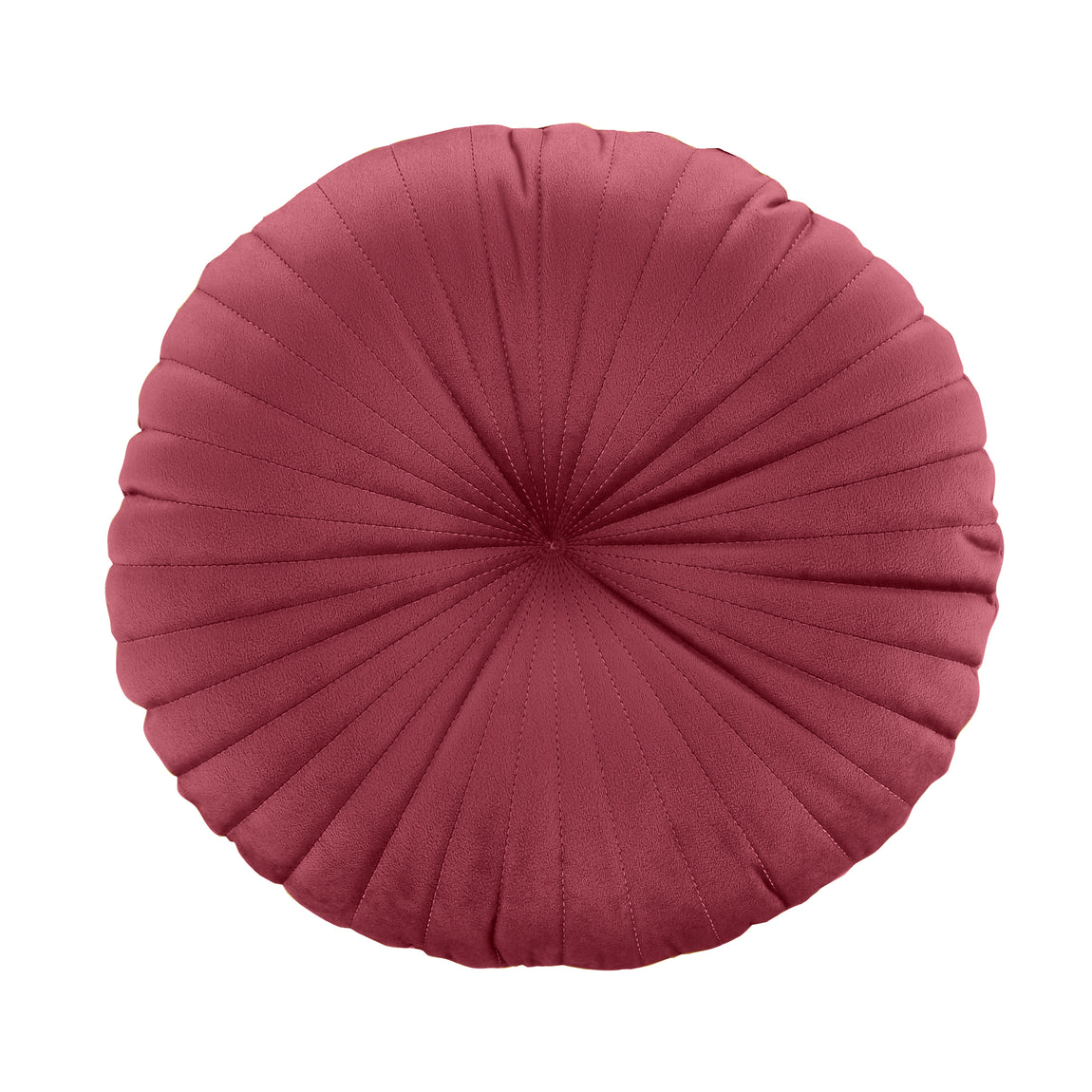 Catherine Lansfield Velvet Round Cushion Filled Cushion 40cm Raspberry