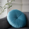 Catherine Lansfield Velvet Round Cushion Filled Cushion 40cm Teal