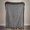 Catherine Lansfield Stab Stitch 125cm x 150cm Tassel Throw Black