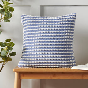 Catherine Lansfield Stab Stitch Filled Cushion 43cm x 43cm Blue