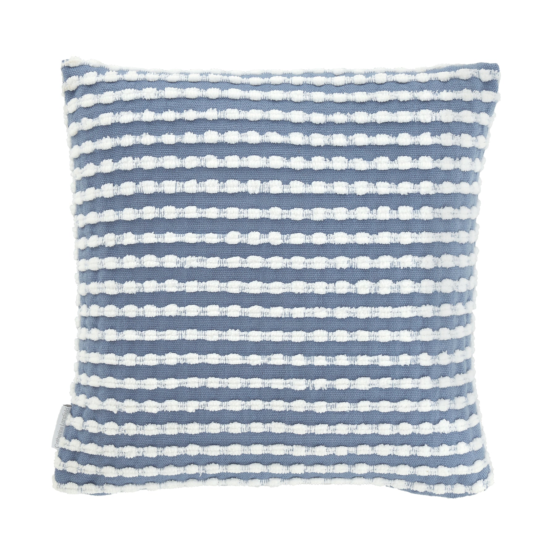 Catherine Lansfield Stab Stitch Filled Cushion 43cm x 43cm Blue