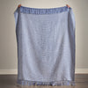 Catherine Lansfield Stab Stitch 125cm x 150cm Tassel Throw Blue