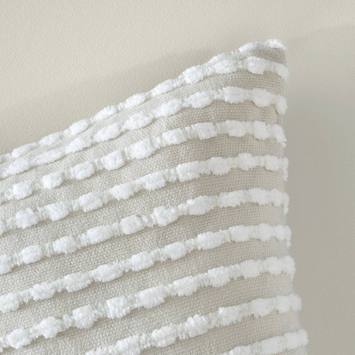 Catherine Lansfield Stab Stitch Filled Cushion 43cm x 43cm Neutral