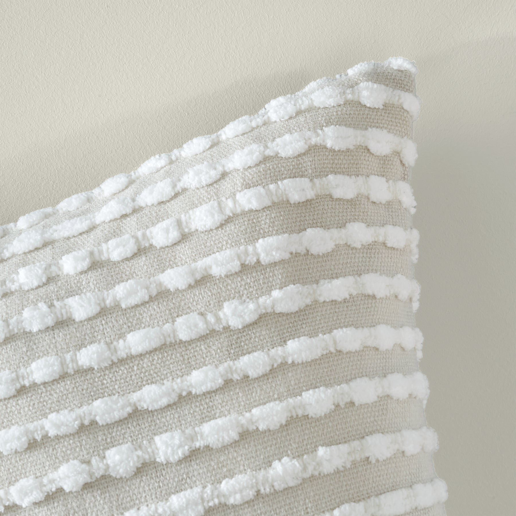 Catherine Lansfield Stab Stitch Filled Cushion 43cm x 43cm Neutral