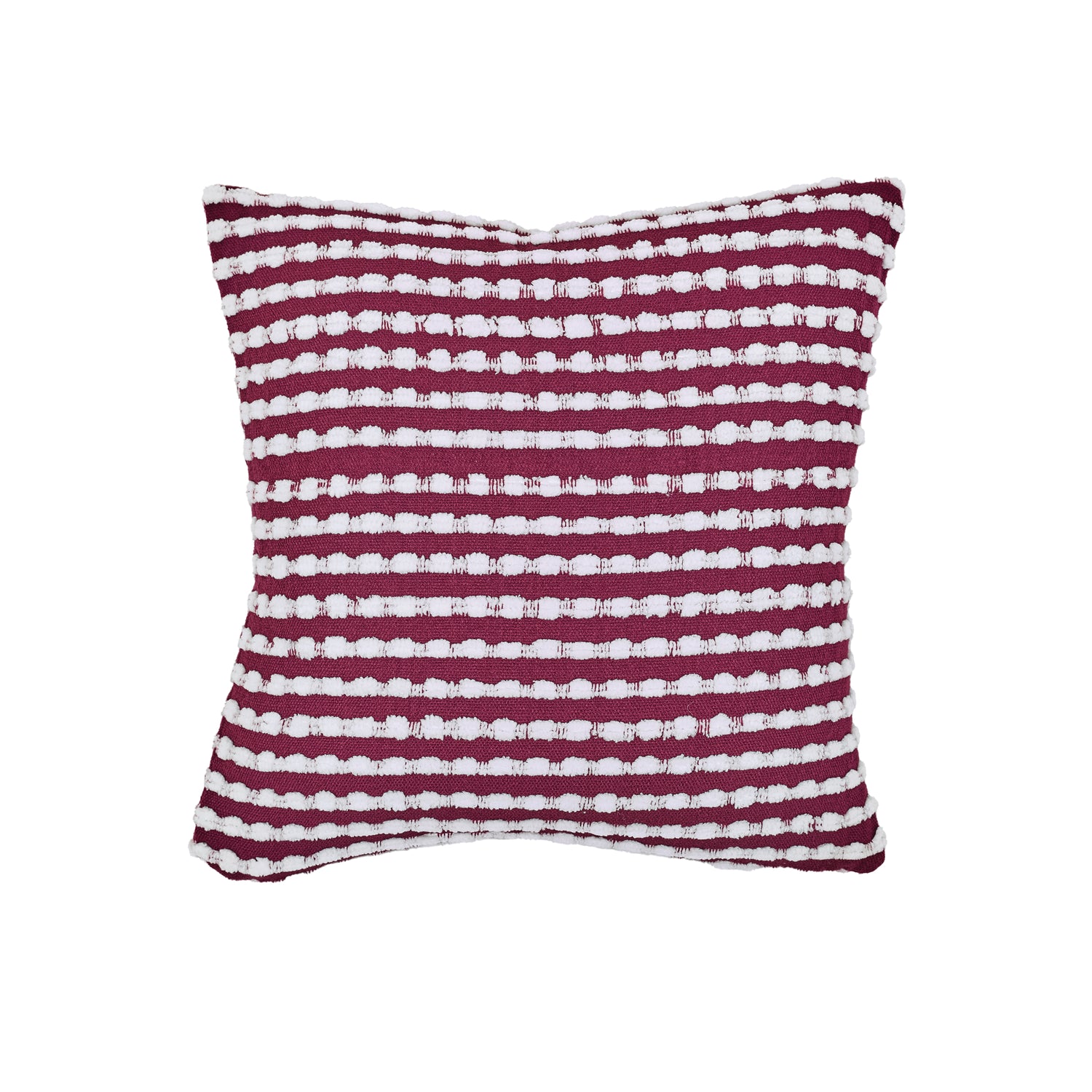 Catherine Lansfield Stab Stitch 43cm x 43cm Filled Cushion Plum