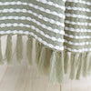 Catherine Lansfield Stab Stitch 125cm x 150cm Tassel Throw Green