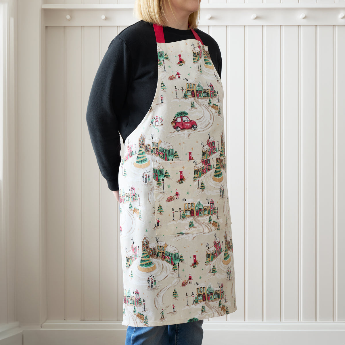 Catherine Lansfield Christmas Town Apron Natural