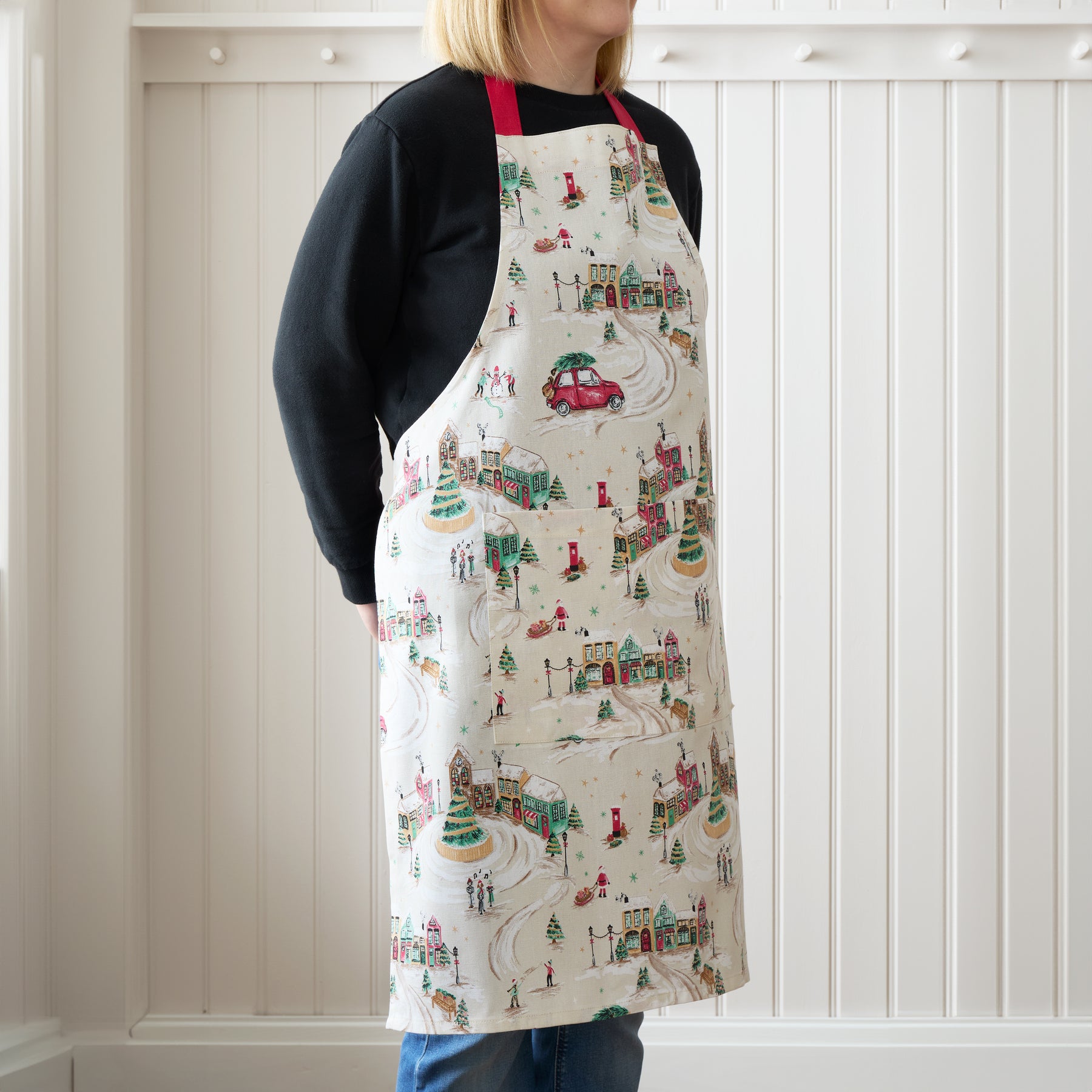 Catherine Lansfield Christmas Town Apron Natural