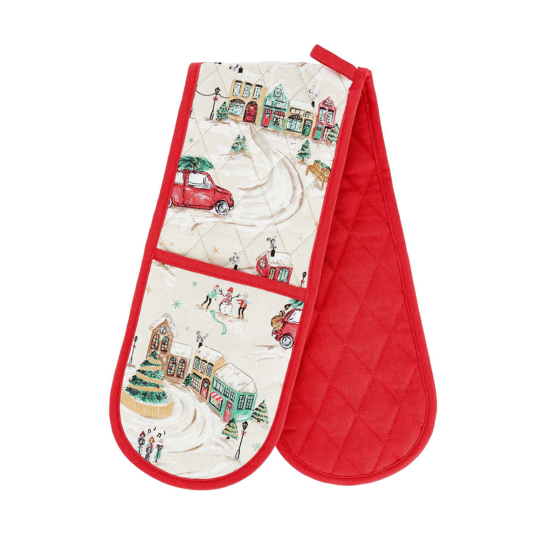 Catherine Lansfield Christmas Town Oven Glove Natural